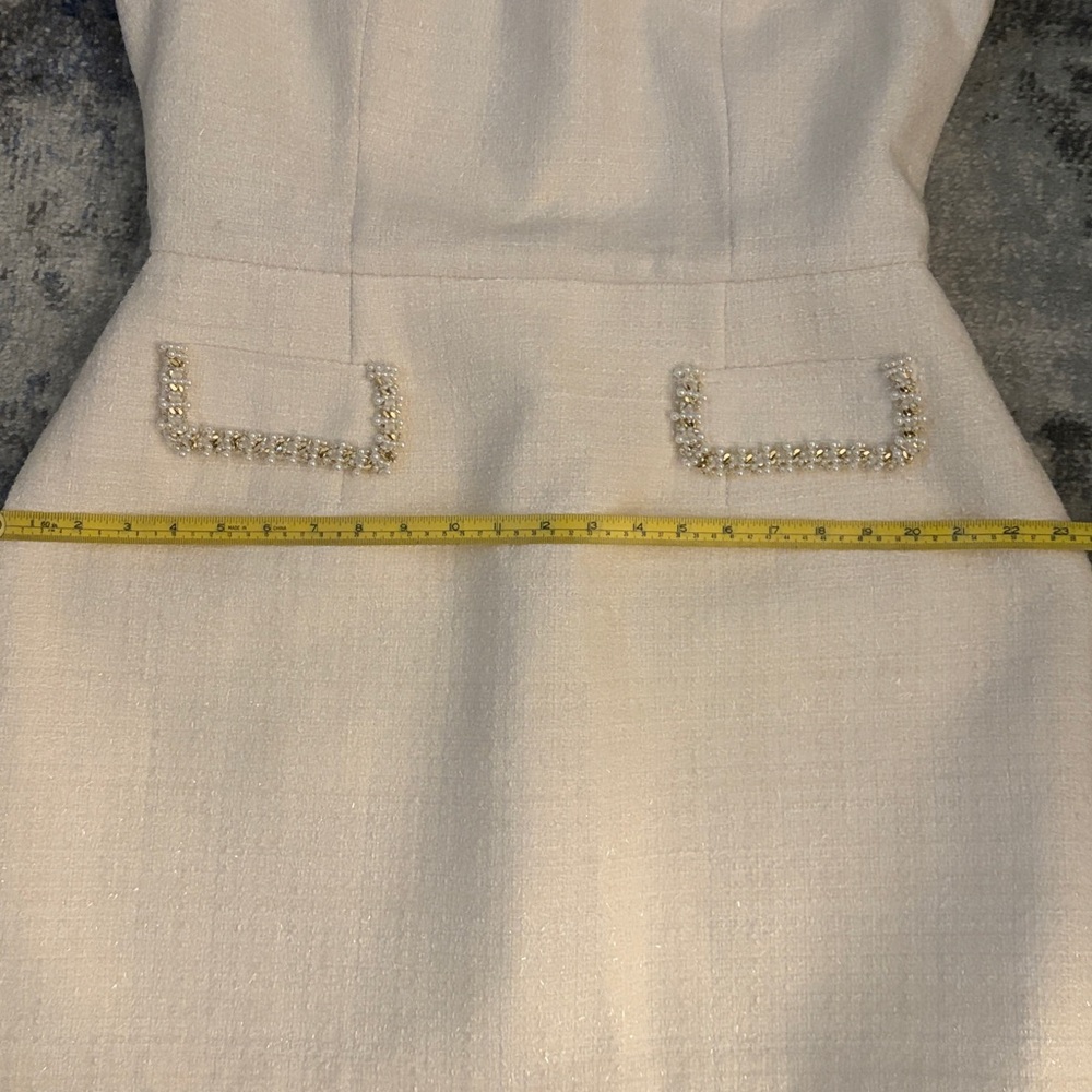 NADINE MERABI Elegant Cream Mini Dress - Picture 10 of 12